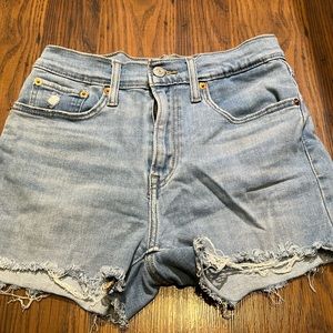 Levi’s high waisted denim shorts